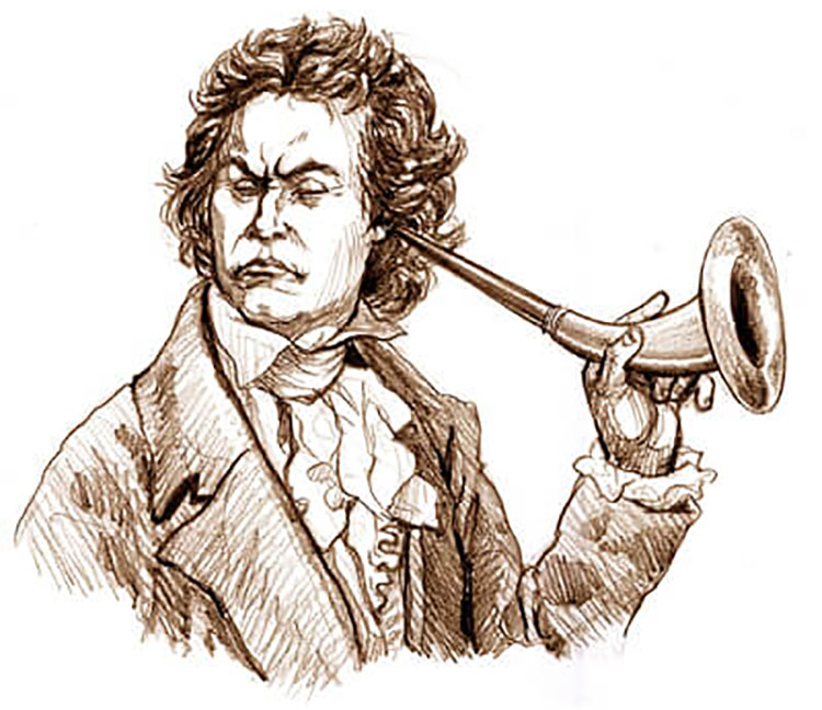بتهوون از سمعک های مختلف برای شنیدن ارتعاشات صدا استفاده می کرد