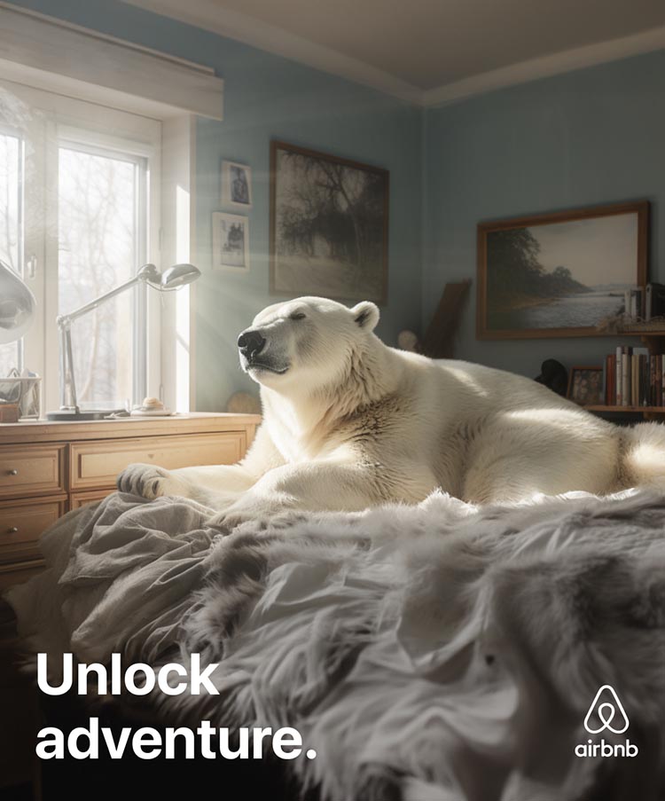 پروژه طراحی پوستر اقامتگاه با عنوان Unlock adventure برای شرکت airbnb