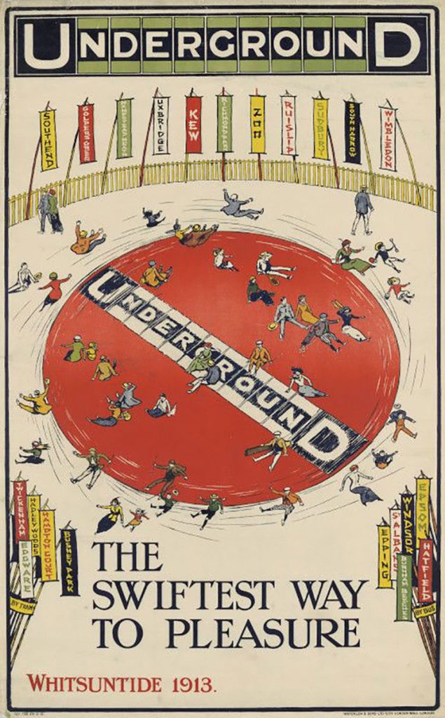 2.سریع‌ترین مسیر برای تفریح کردن؛ 1913 پوستر مترو لندن 
