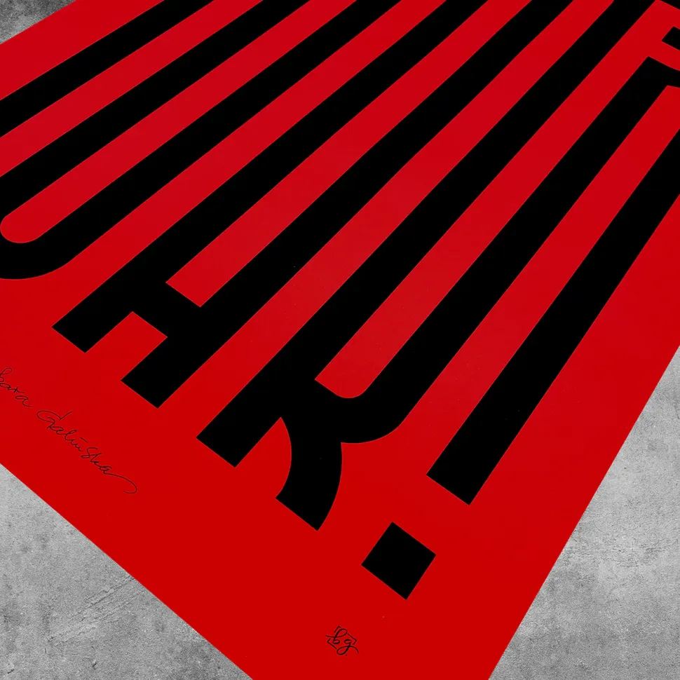 نمای نزدیک پوستر stop war 